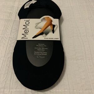 MeiMoi Fine Edge Smooth No Show Liners Non-Slip Grip Black & Nude Women 9-11 NWT